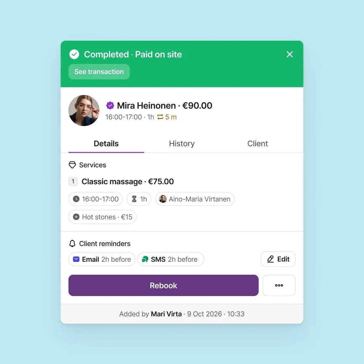 Rebooking