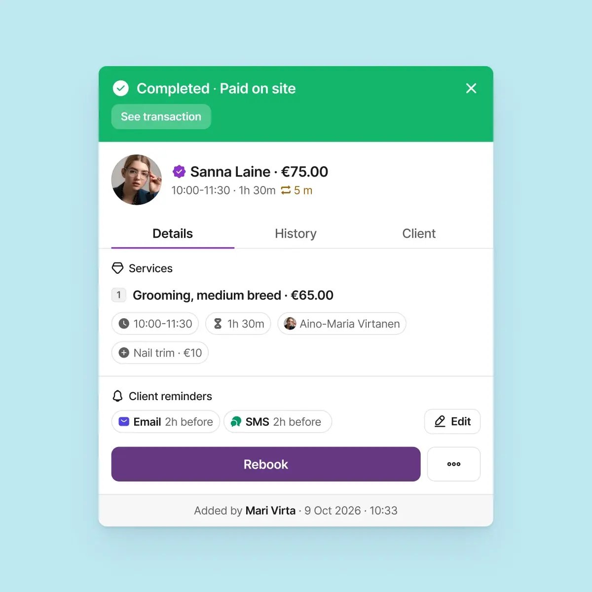 Rebooking